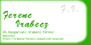 ferenc vrabecz business card